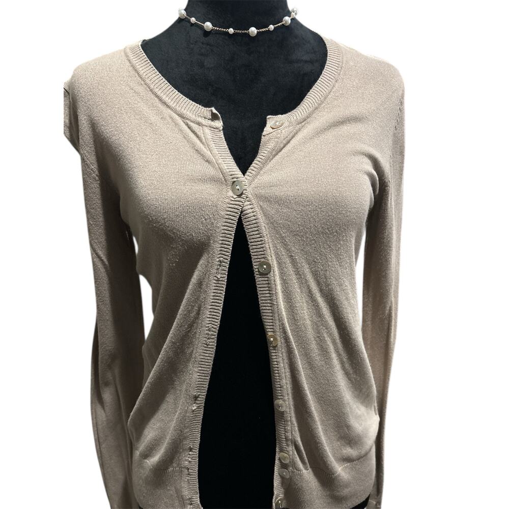 Jade & Ivory Tan Button-Up Cardigan – Size M, EUC
